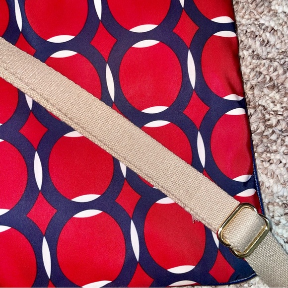 Michael Kors Red and Navy Blue Vinyl Crossbody - Picture 6 of 11